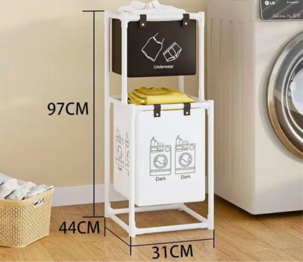 Cesta Organizadora de Ropa 2 en 1 – Doble Espacio, Máxima Organización